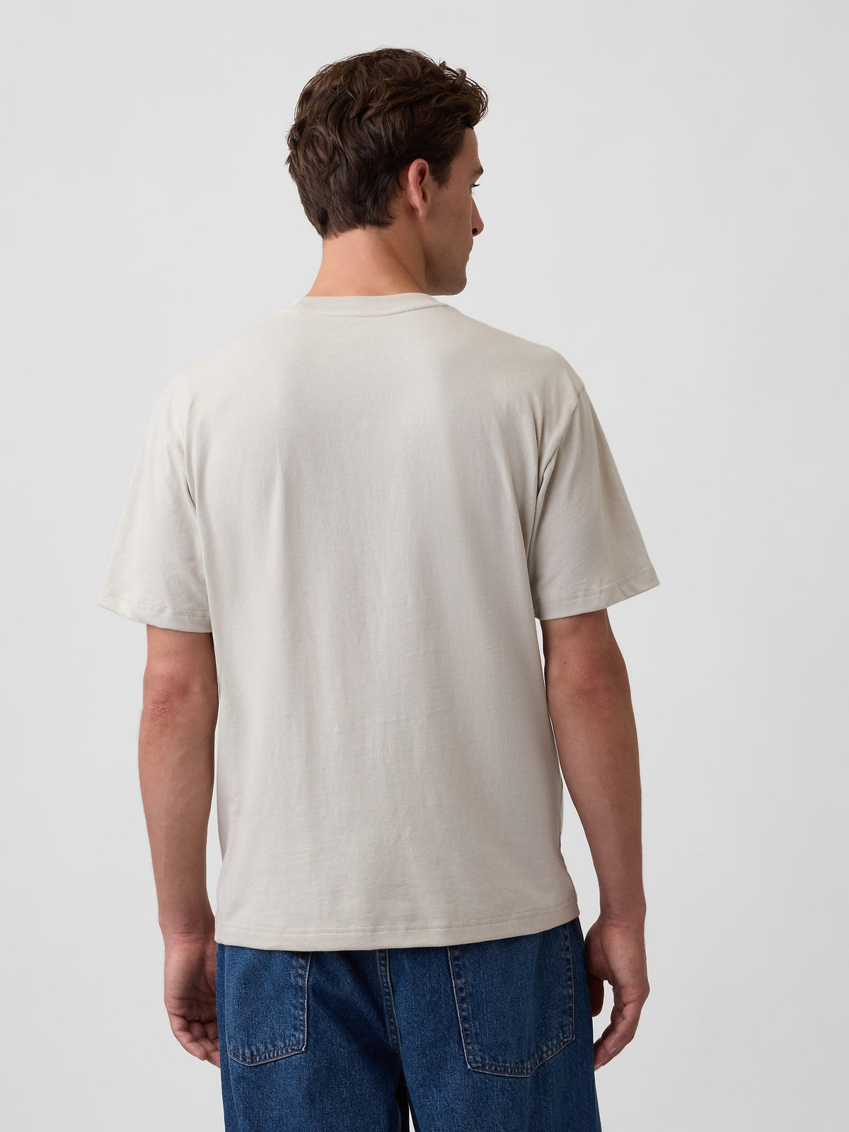 Krem Everyday Soft Relaxed Grafik Baskılı T-shirt