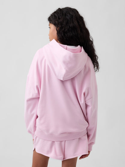Pembe Vintagesoft Havlu Kumaş Oversized Sweatshirt