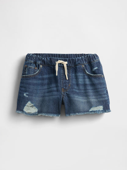 Lacivert Low Rise Ultrasoft Stride Relaxed Denim Şort
