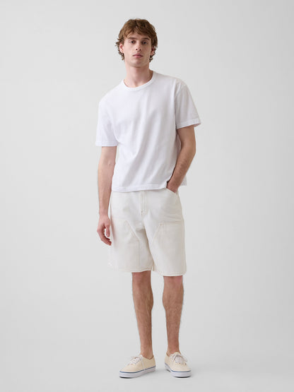 Krem 9 Loose Denim Carpenter Şort