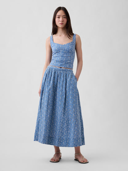 Mavi High Rise Eyelet Maxi Etek