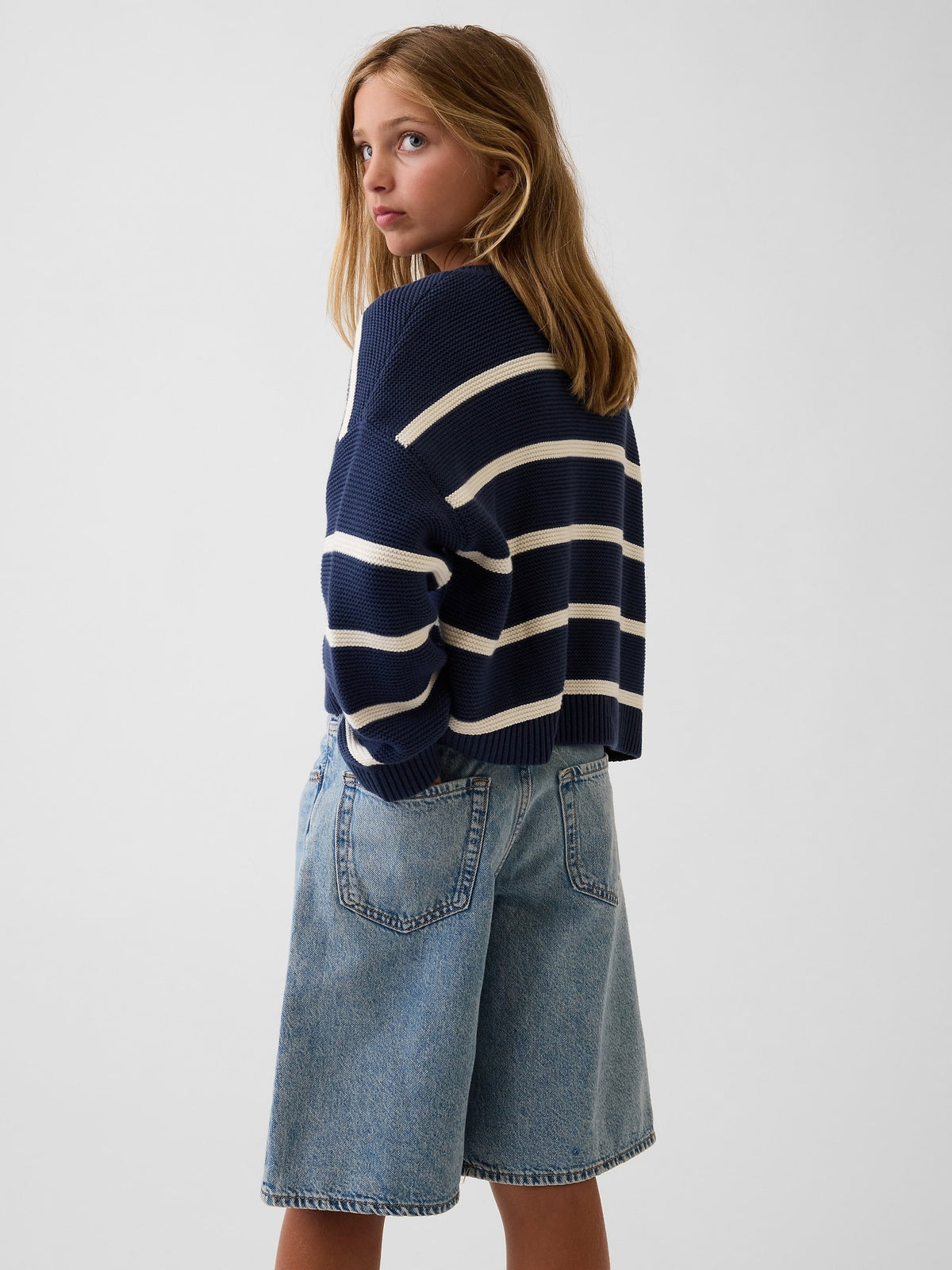 Lacivert %100 Pamuk Oversized Boxy Triko Hırka