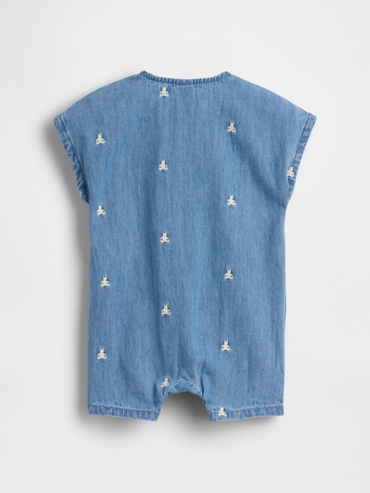Mavi Işlemeli Brannan Bear Denim Şort Tulum