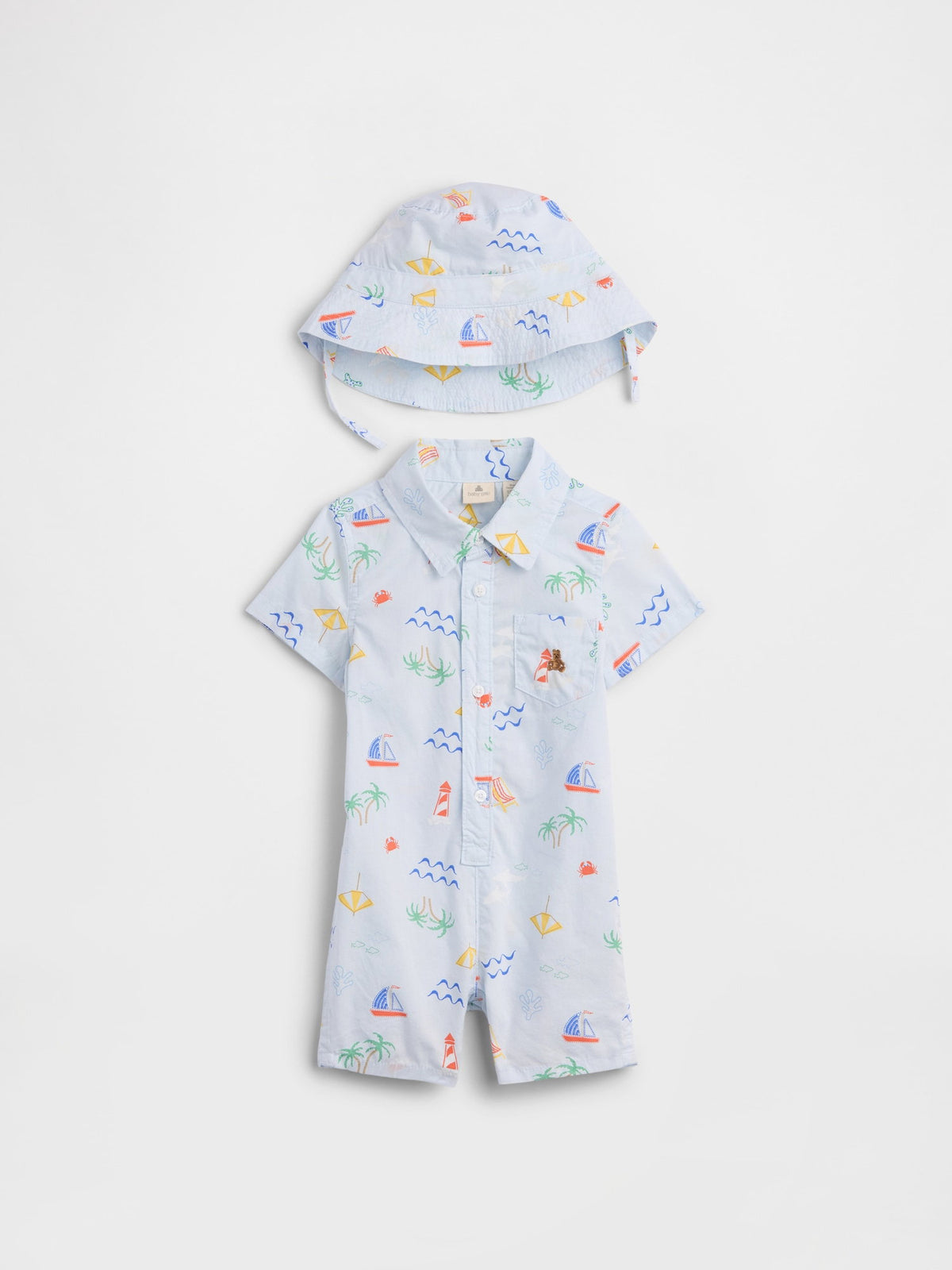 Açık Mavi Two-piece Brannan Bear Outfit Set