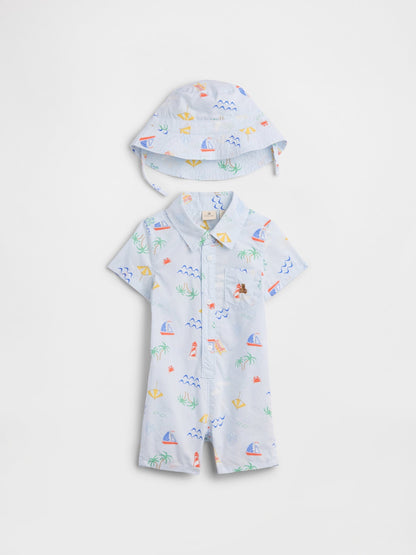 Açık Mavi Two-piece Brannan Bear Outfit Set