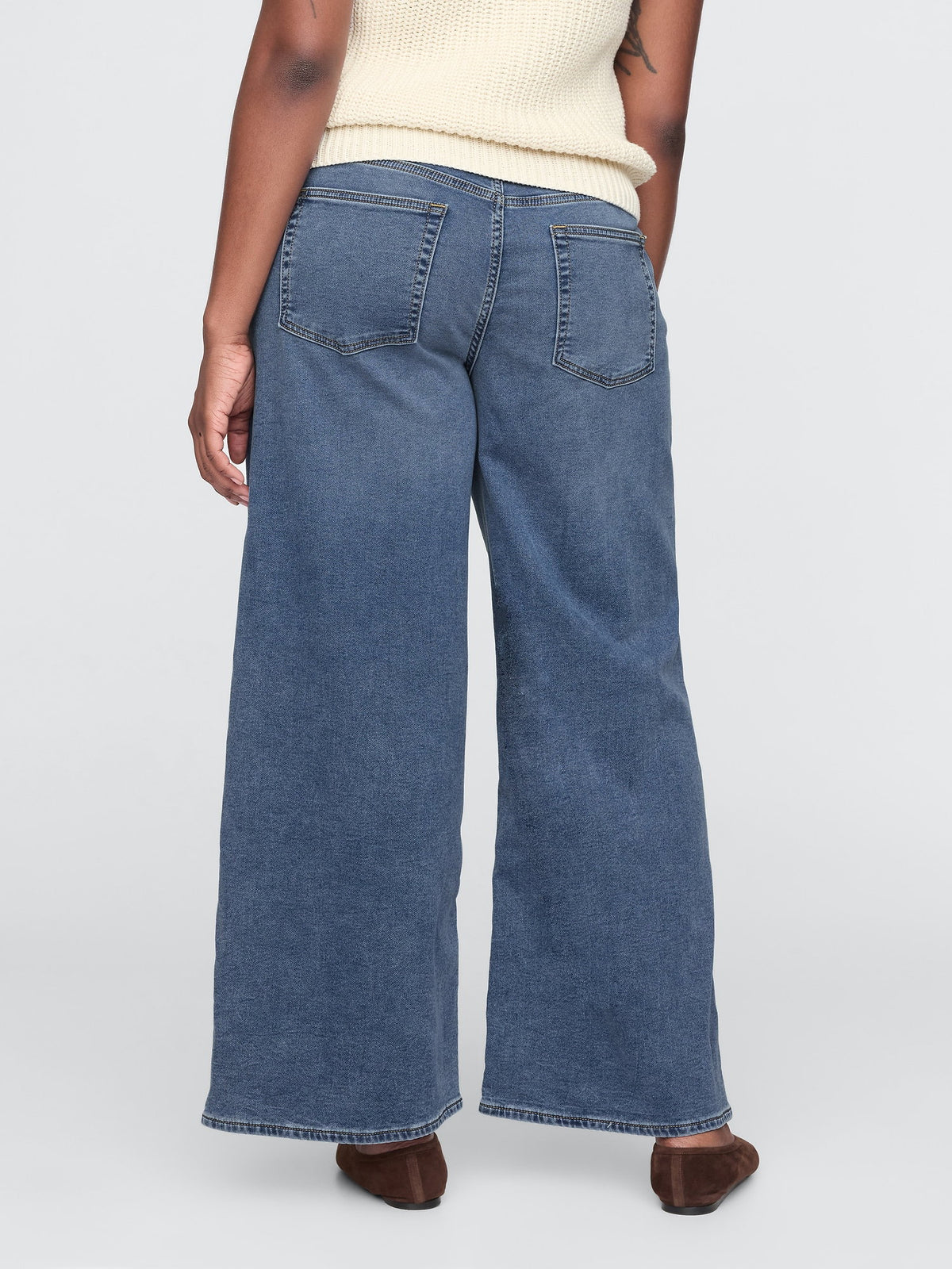 Lacivert Mid Rise Easy Baggy Jean Pantolon