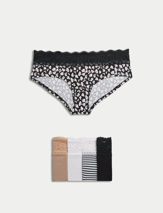5'li Dantel Detaylı Short Külot Seti