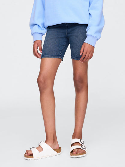 Lacivert Denim Bisiklet Şortu
