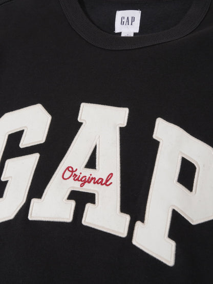 Koyu Gri Gap Logo Bisiklet Yaka Sweatshirt
