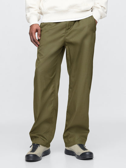 Yeşil Twill Paraşüt Baggy Pantolon