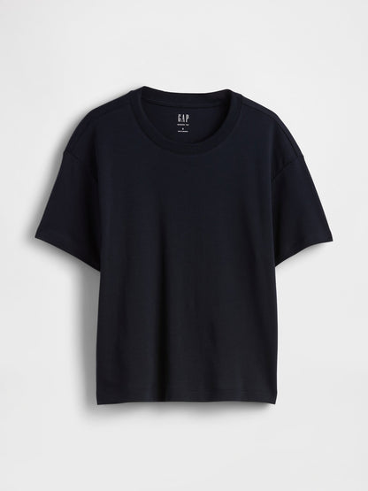 Lacivert Supima® Pamuk Relaxed T-shirt