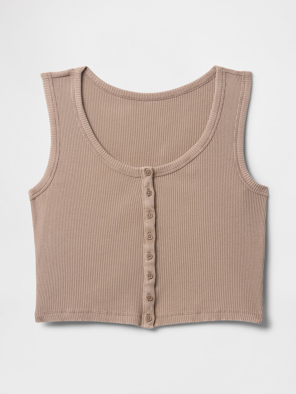 Bej Crop Fitilli Atlet