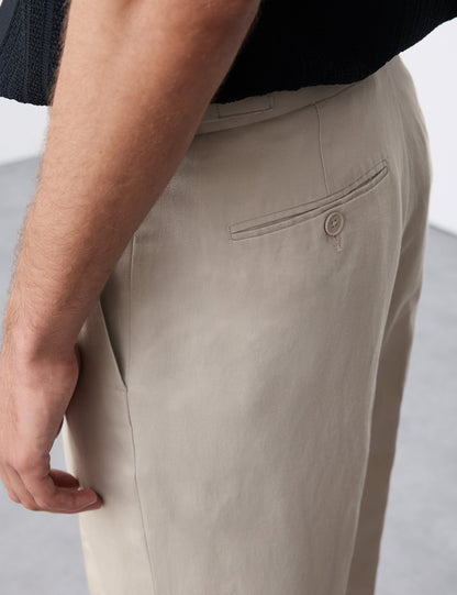 Keten Karışımlı Tek Pileli Smart Pantolon