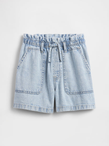 Açık Mavi High Rise Relaxed Pull-on Utility Şort