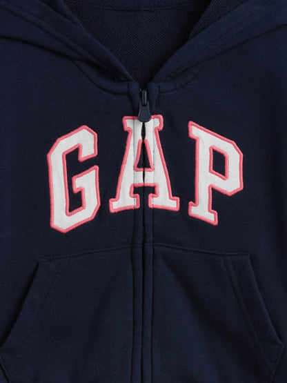 Lacivert Relaxed Logo Fermuarlı Sweatshirt