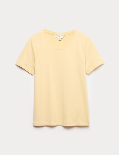 Saf Pamuklu Yuvarlak Yaka T-shirt