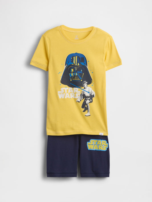 Sarı Star Wars Organik Pamuk Pijama Şort Seti