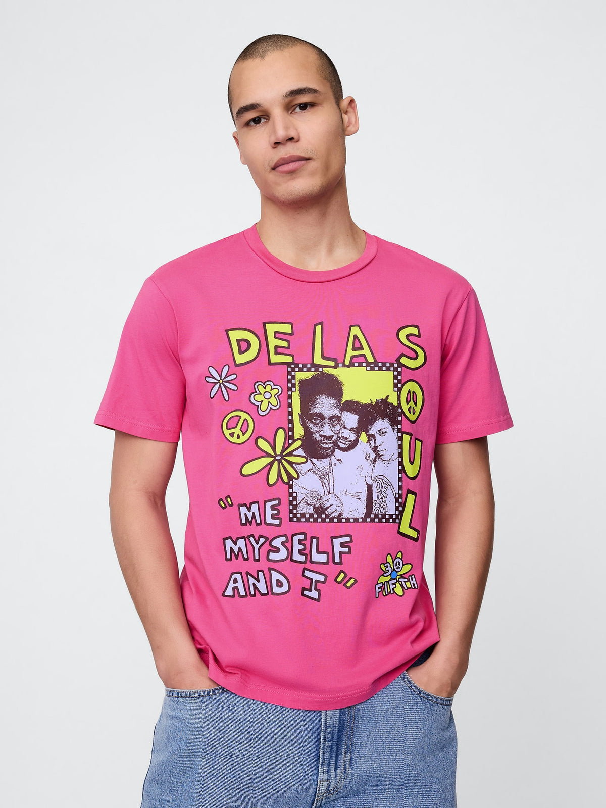 Pembe De La Soul Grafikli T-shirt
