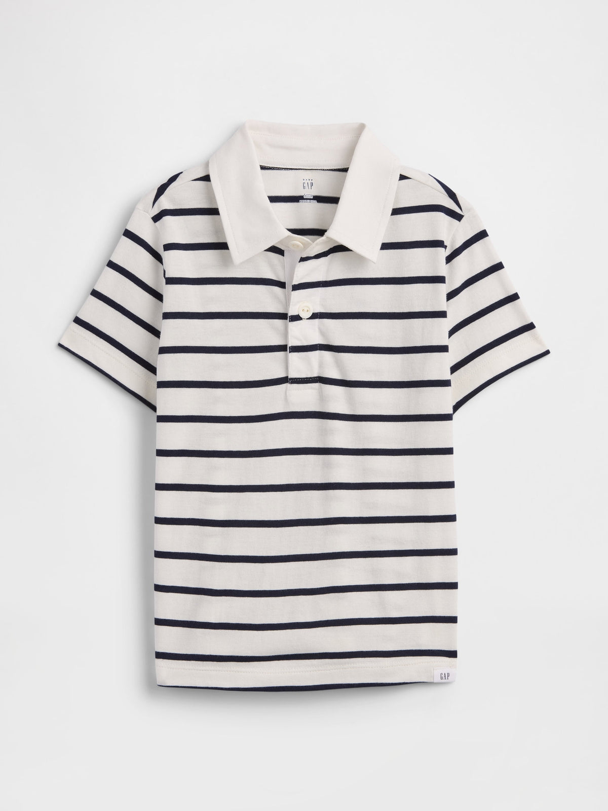 Beyaz Çizgili Rugby Polo T-shirt