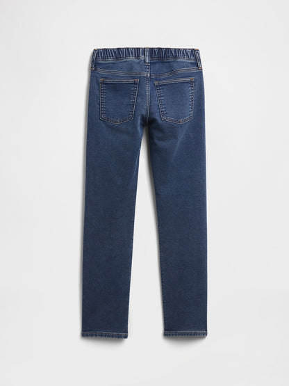 Koyu Mavi Kids Pull-on Slim Eşofman Altı Jean Pantolon