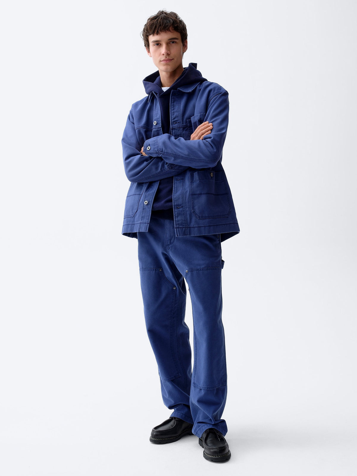 Kobalt Mavisi '90s Loose Kanvas Double-knee Carpenter Pantolon