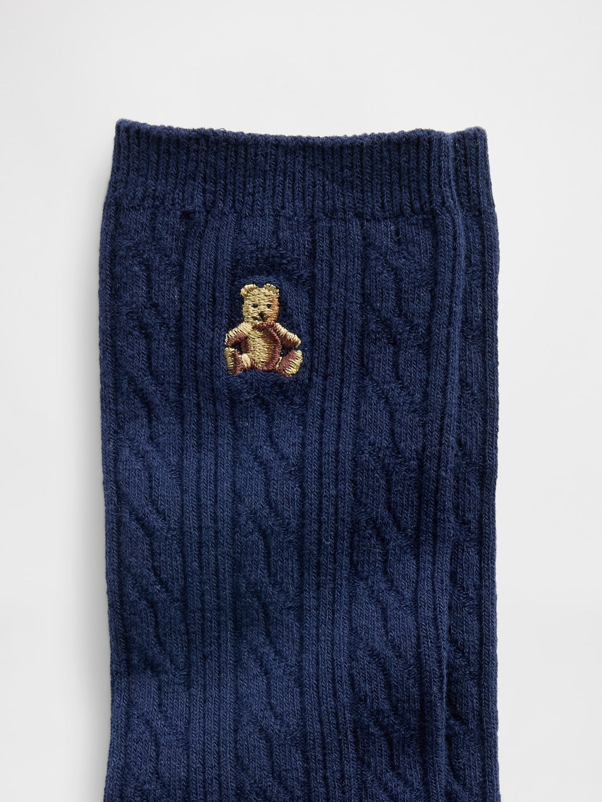 Lacivert Brannan Bear Cable-knit Crew Çorap