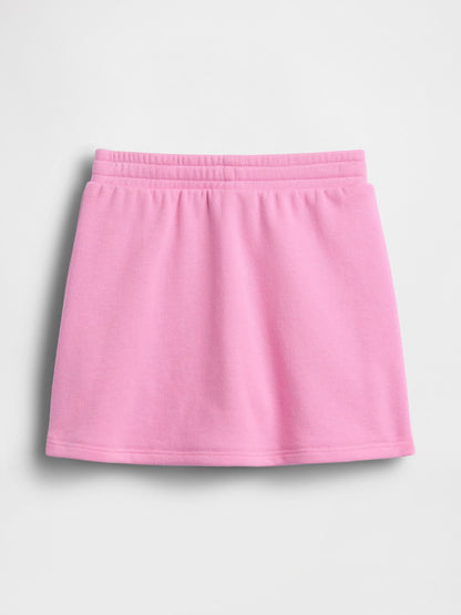 Pembe Logo Pull-on Fransız Havlu Kumaş Şort Etek