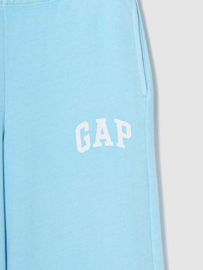 Açık Mavi Gap Logo Fransız Havlu Kumaş Wide-leg Joggers
