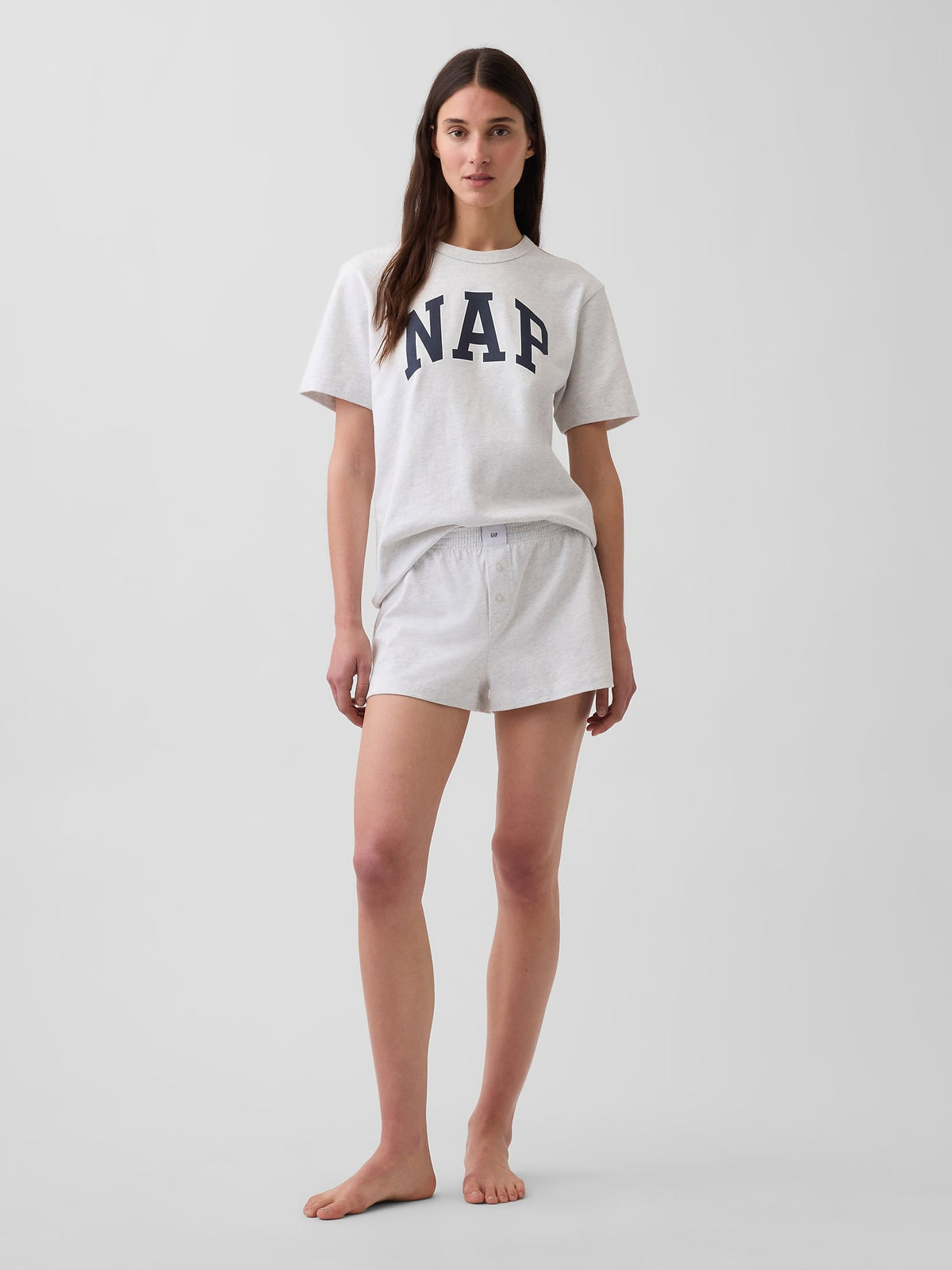 Gri Boxer Pijama Şort