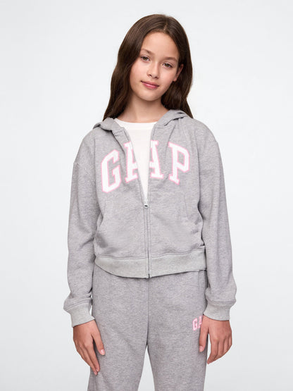 Gri Relaxed Gap Logo Fermuarlı Sweatshirt