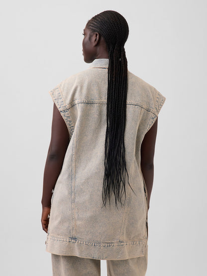Açık Mavi Gap × Hfr Denim Oversized Yelek By Nicole Benefield Portfolio