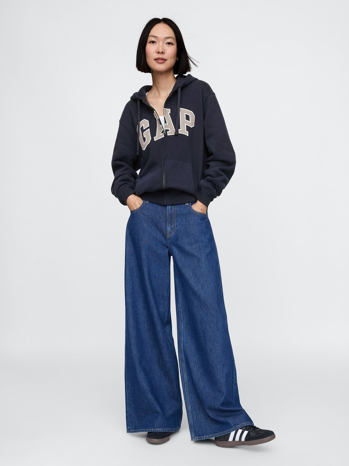 Koyu Yeşil Vintagesoft Arch Logo Tam Fermuarlı Sweatshirt