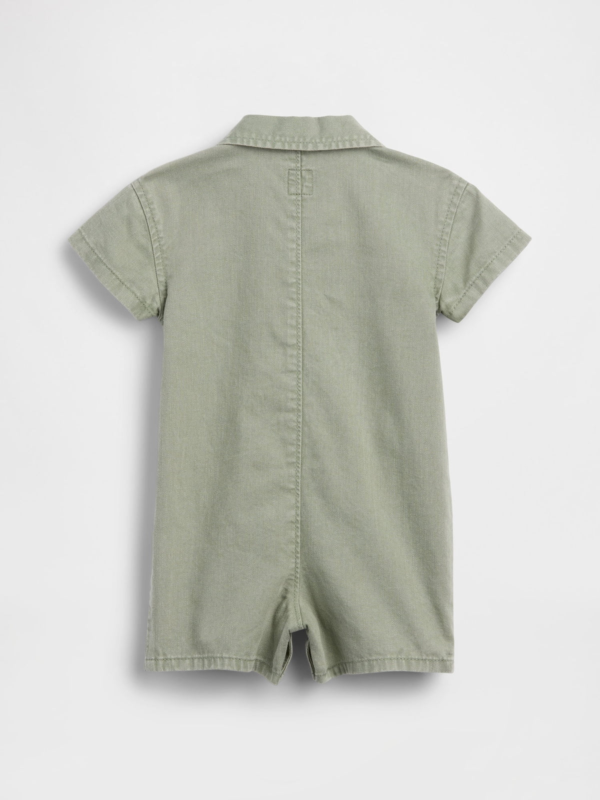 Açık Yeşil Denim Cepli Shorty Tulum