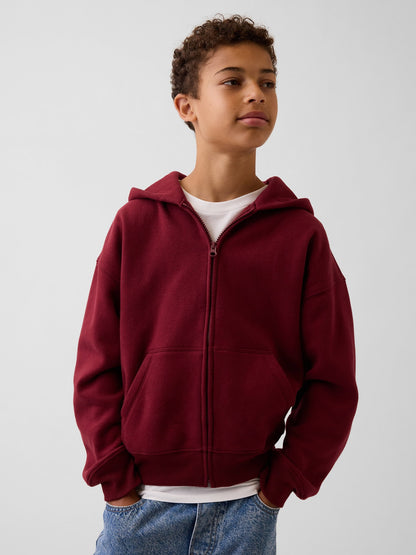Bordo Vintagesoft Fermuarlı Sweatshirt