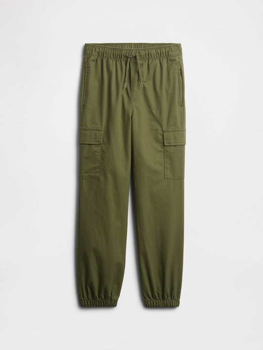 Haki Twill Kargo Jogger Pantolon