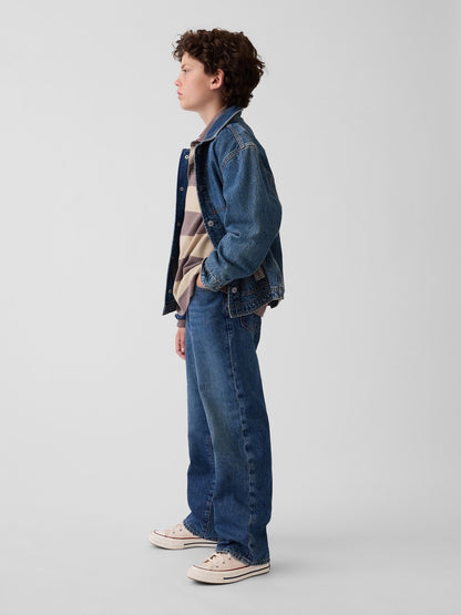 Koyu Mavi '90s Loose Jean Pantolon