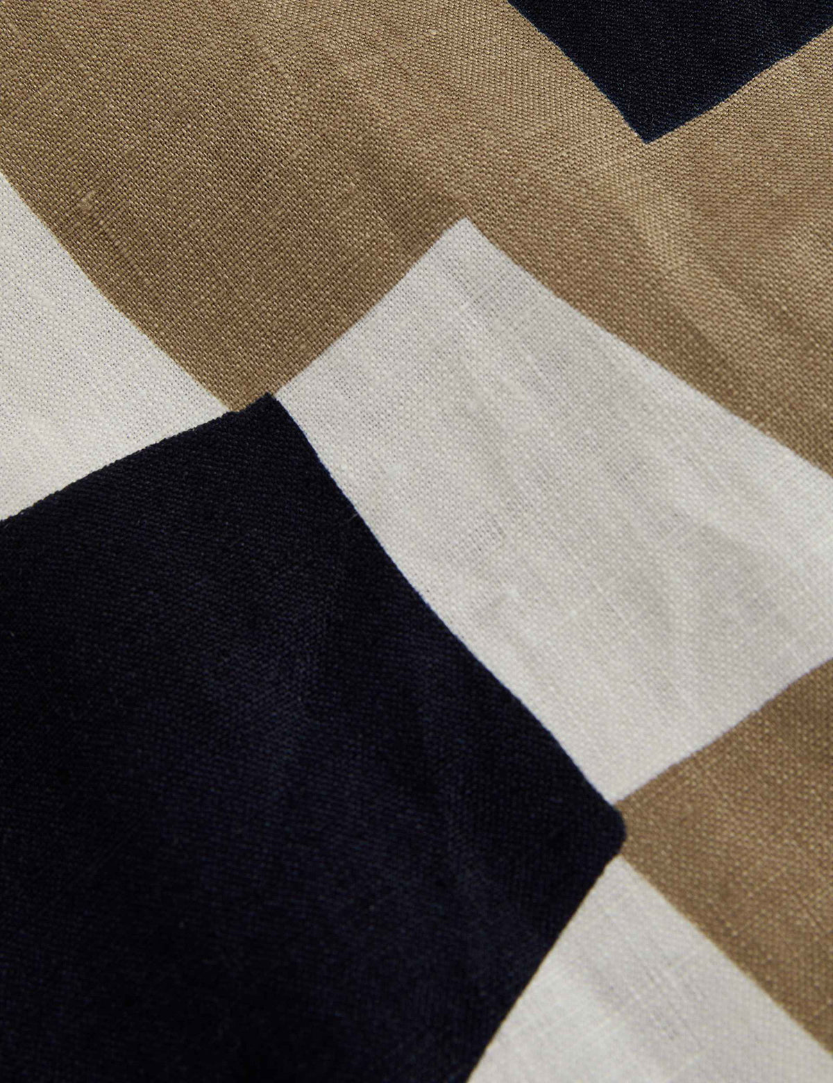 Keten Geometrik Desenli Relaxed Fit Gömlek