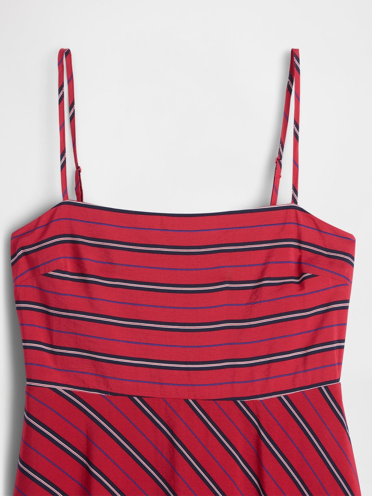Kırmızı Çizgili Handkerchief Midi Elbise
