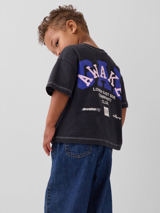 Siyah Gap × Awake Ny Relaxed Logo T-shirt