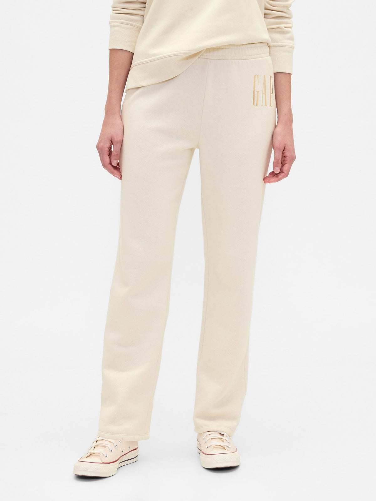 Krem Gap Logo Pull-on Slim Eşofman Altı