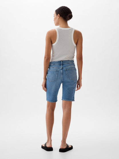 Mavi 9 Mid Rise Denim Bermuda Şort