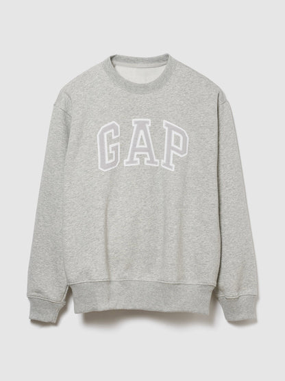 Açık Gri Gap Logo Bisiklet Yaka Fleece Sweatshirt