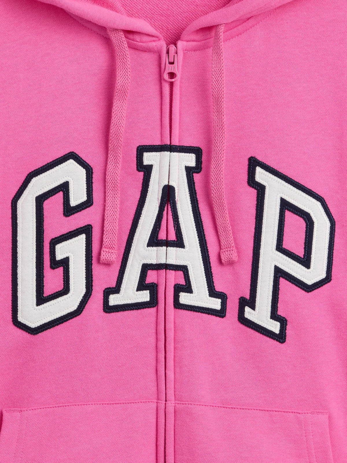 Pembe Gap Logo Fermuarlı Fransız Havlu Kumaş Sweatshirt
