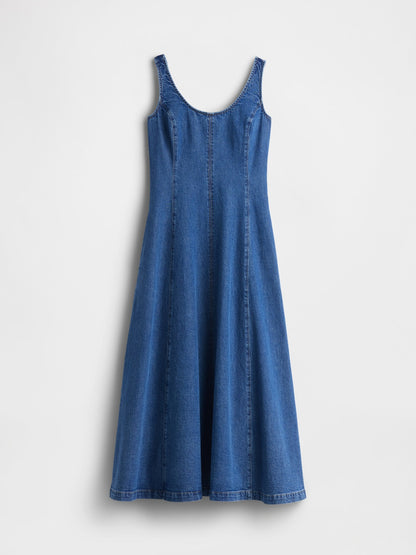 Mavi Denim Scoop Neck Maxi Elbise