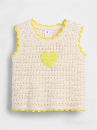 Krem Crochet Heart Triko Atlet