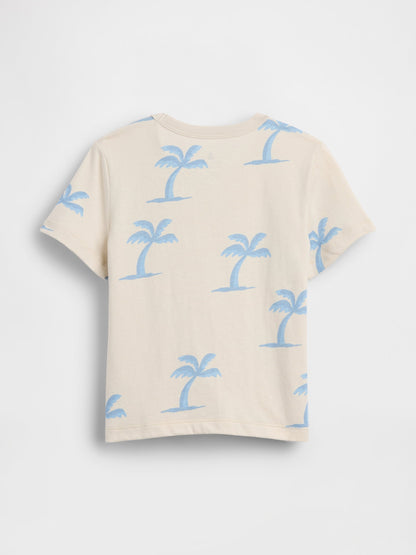 Ekru Grafik Logo T-shirt