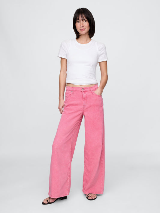 Pembe Mid Rise Ultrasoft Baggy Jean Pantolon