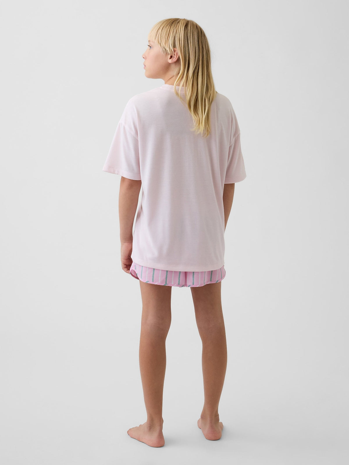 Açık Pembe Recycled Pijama Şort Takımı
