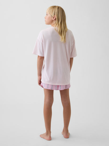 Açık Pembe Recycled Pijama Şort Takımı