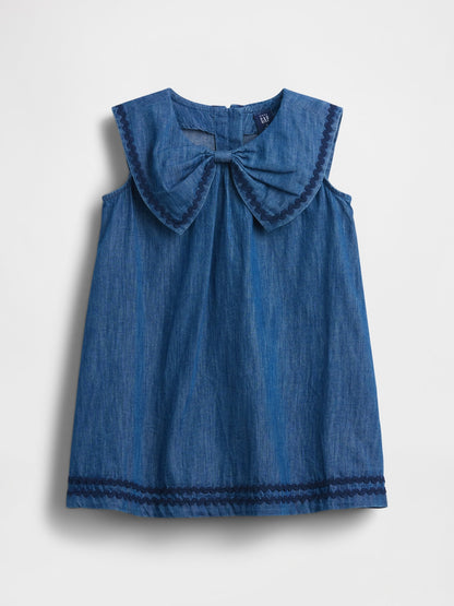 Koyu Mavi Denim Sailor Elbise